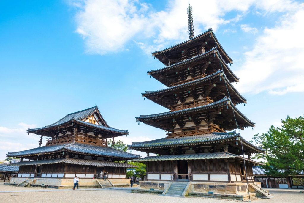 日本の伝統的な有名木造建築　法隆寺