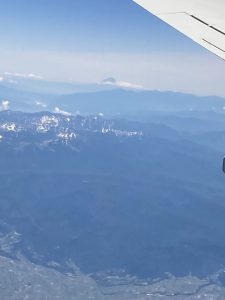 飛行機から見た富士山